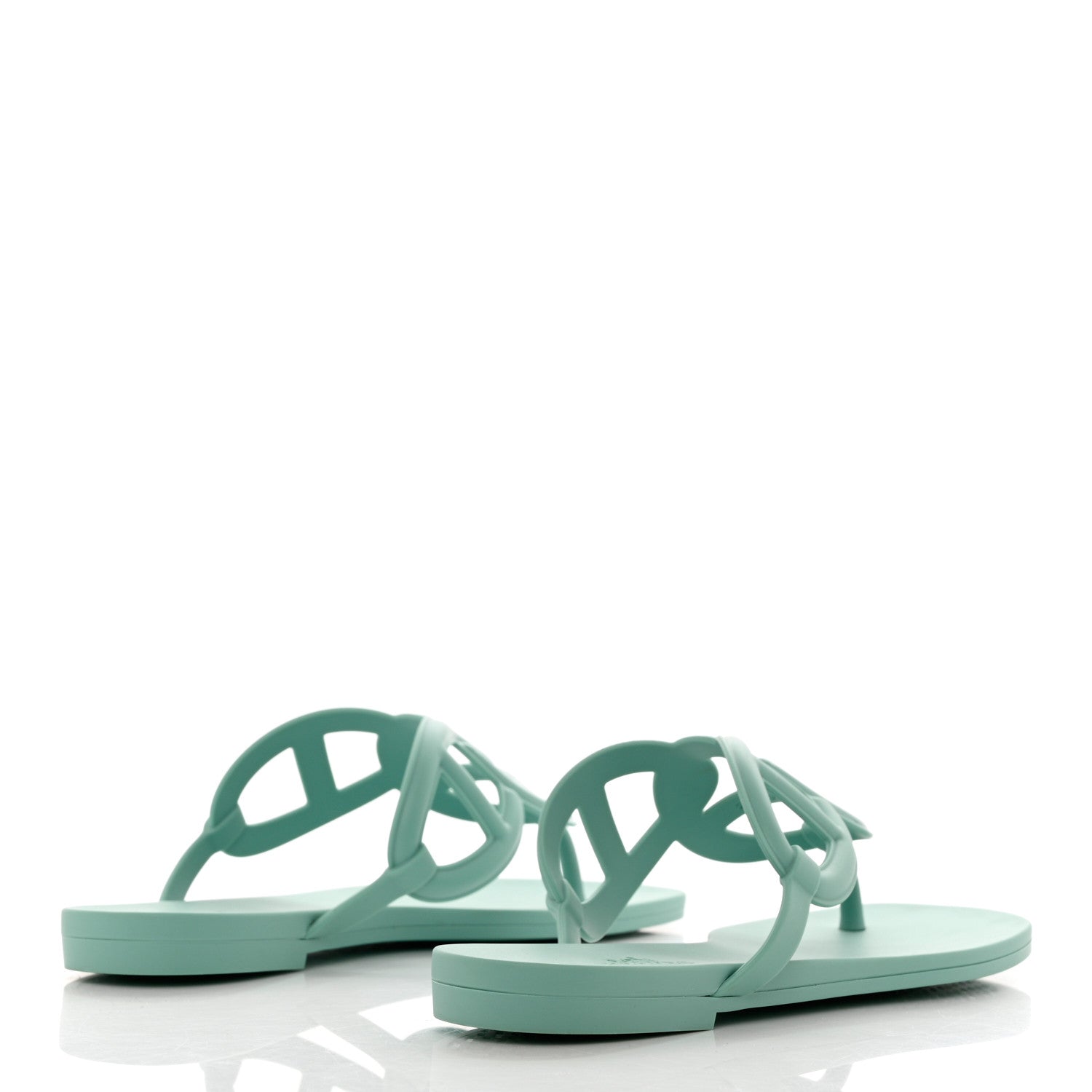 Hermes Rubber Womens Egerie Sandals 36 Vert Embrun 4 of 9