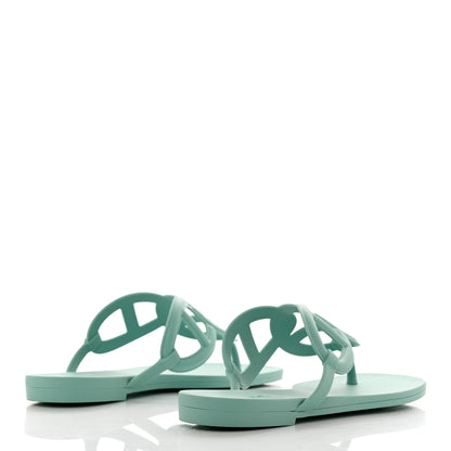 Hermes Rubber Womens Egerie Sandals 36 Vert Embrun 4 of 9