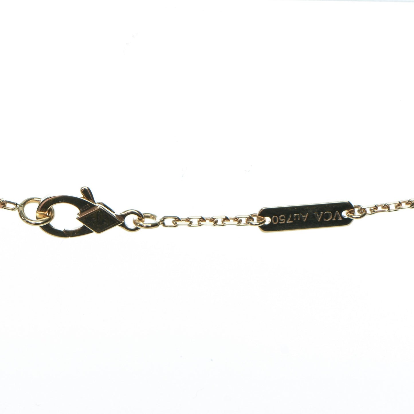 18K Yellow Gold Black Onyx Vintage Alhambra Pendant Necklace