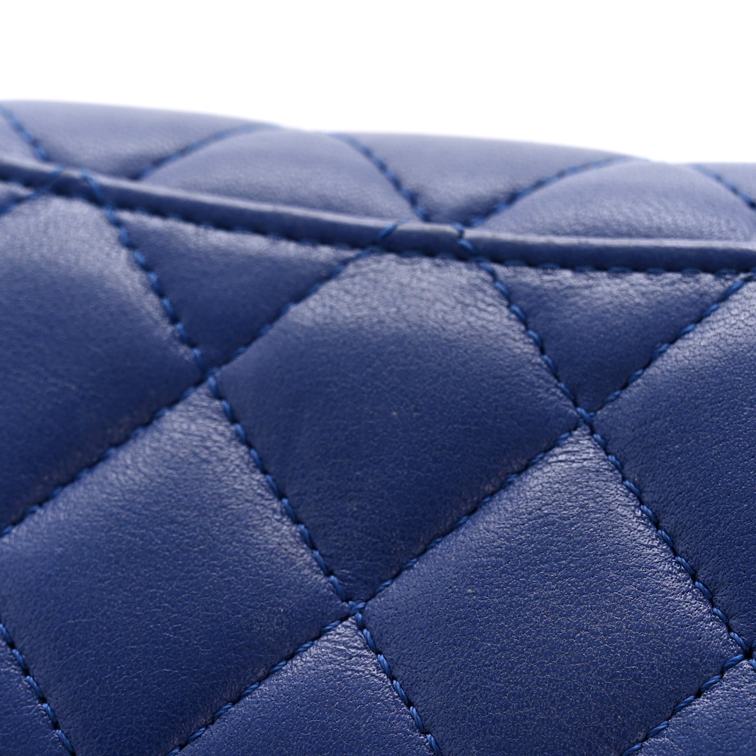 Chanel Lambskin Quilted Flap Card Holder Wallet Blue 9 of 10