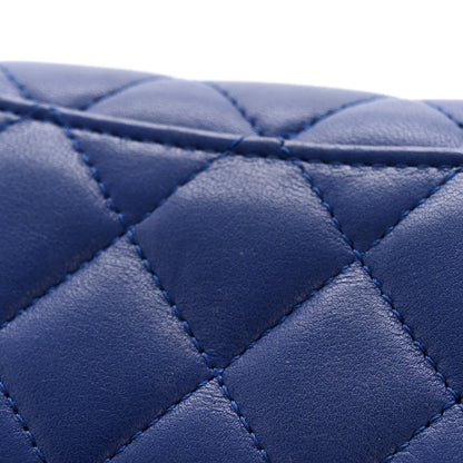 Chanel Lambskin Quilted Flap Card Holder Wallet Blue 9 of 10