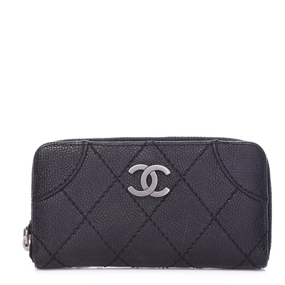 Chanel Caviar Outdoor Ligne Zip Coin Purse Wallet Black 1 of 14