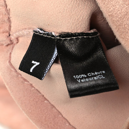 Chanel Suede Goatskin Fingerless CC Gloves 7 Pink 4 of 5