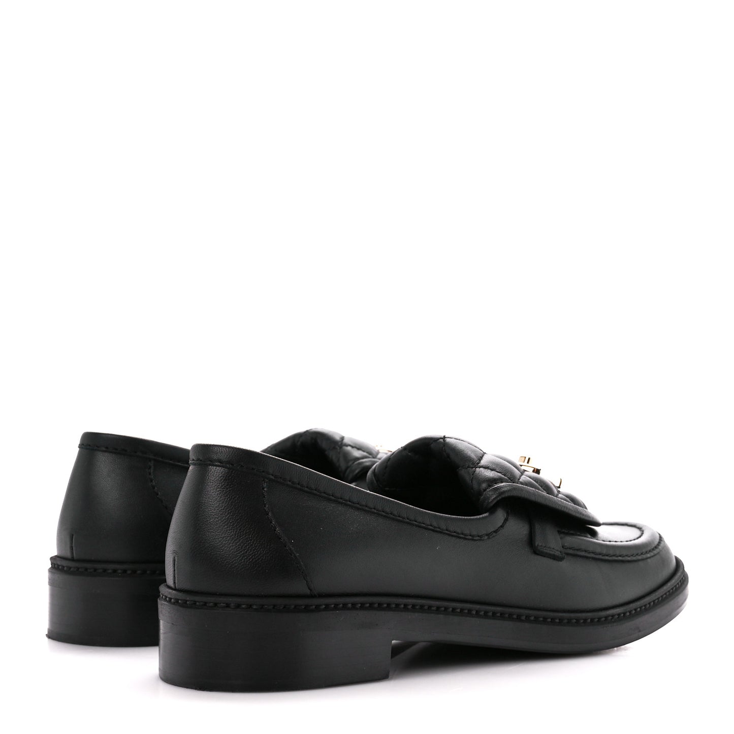 Lambskin Quilted CC Turnlock Loafers 40 Black
