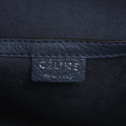 Celine Drummed Leather Nano Luggage Blue 6 of 6