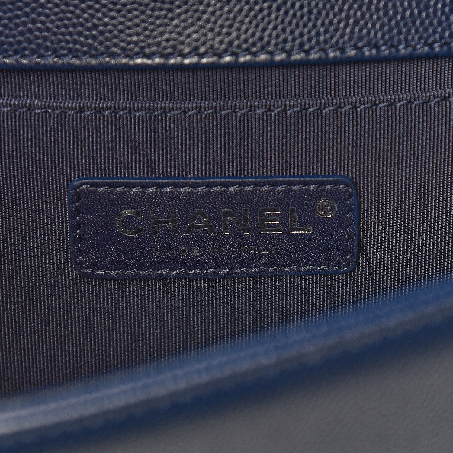Chanel Caviar Chevron Quilted Medium Boy Flap Navy 6 of 11