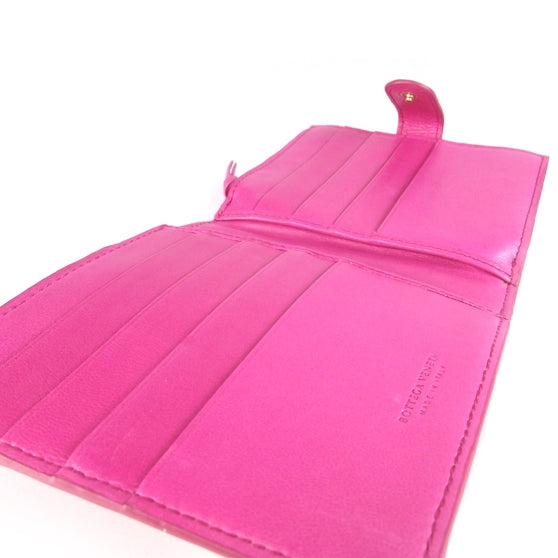 Bottega Veneta Woven Leather French Wallet Pink 5 of 6