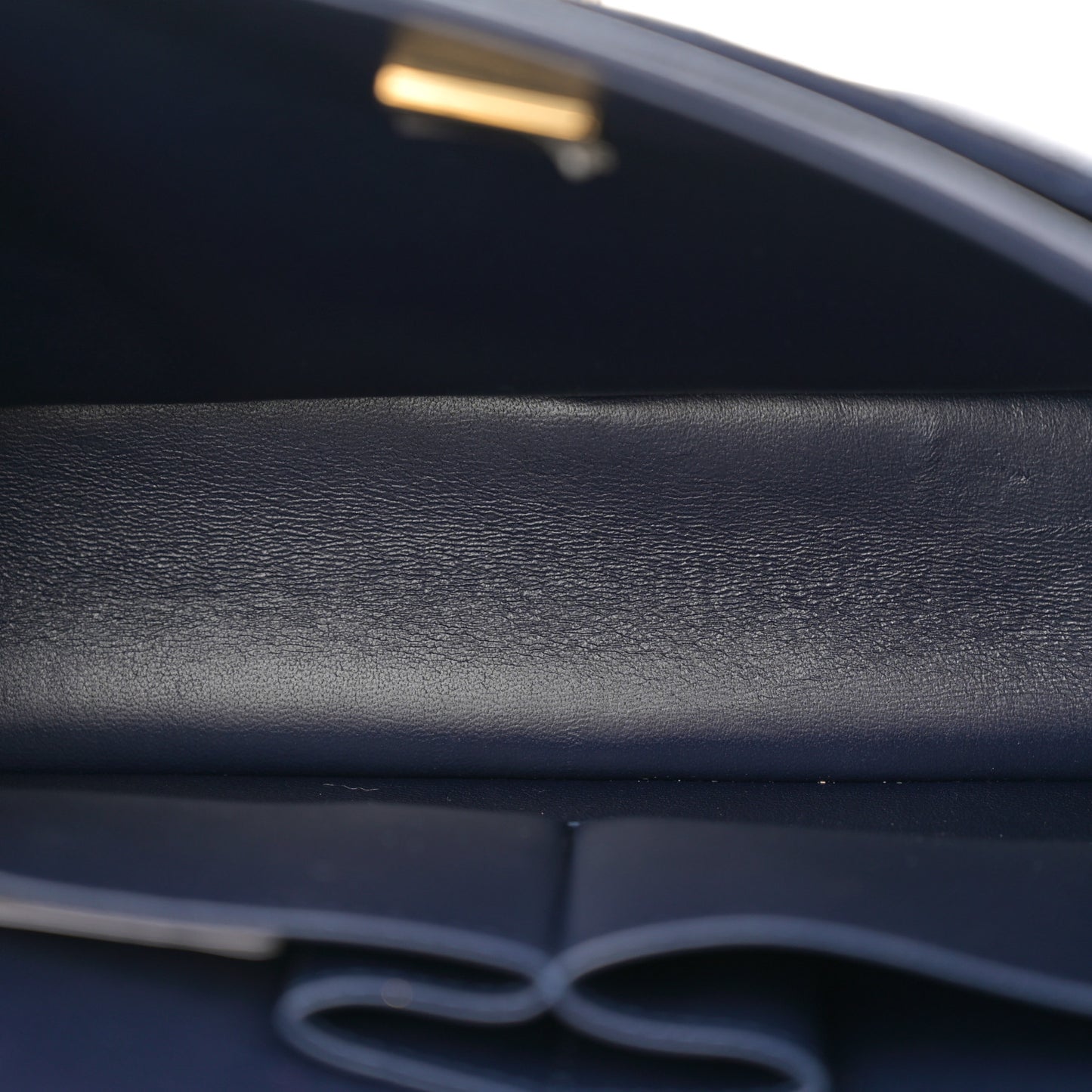 Caviar Quilted Medium Double Flap Dark Blue