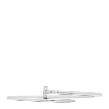 Cartier 18K White Gold Diamond Small Juste Un Clou Bracelet 16 1 of 5