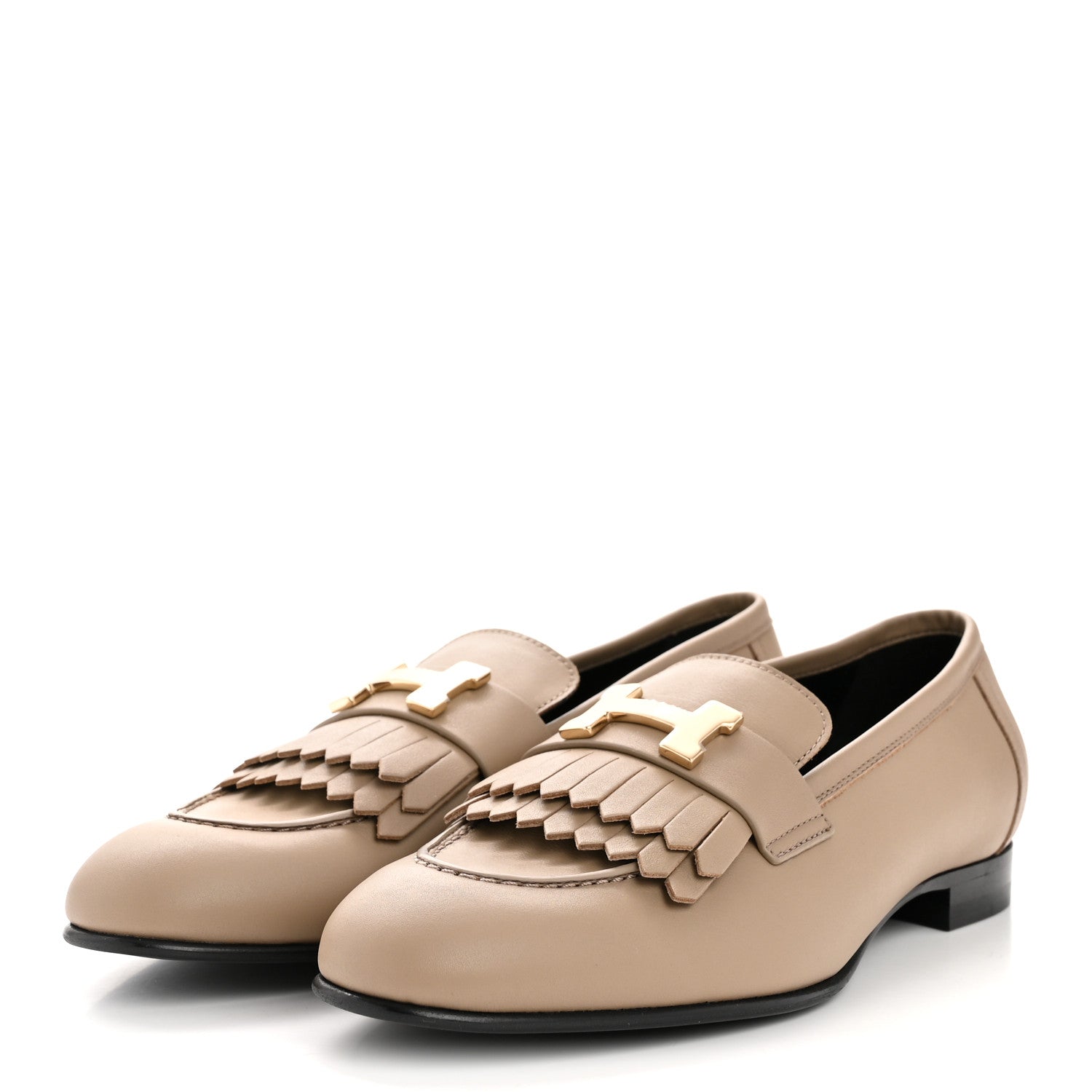 Hermes Calfskin Womens Royal Loafers 38 Beige Sable 4 of 10