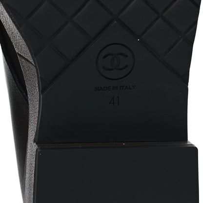 Chanel Goatskin Pearl Lace Up CC Short Boots 41 Brown Black 6 of 9