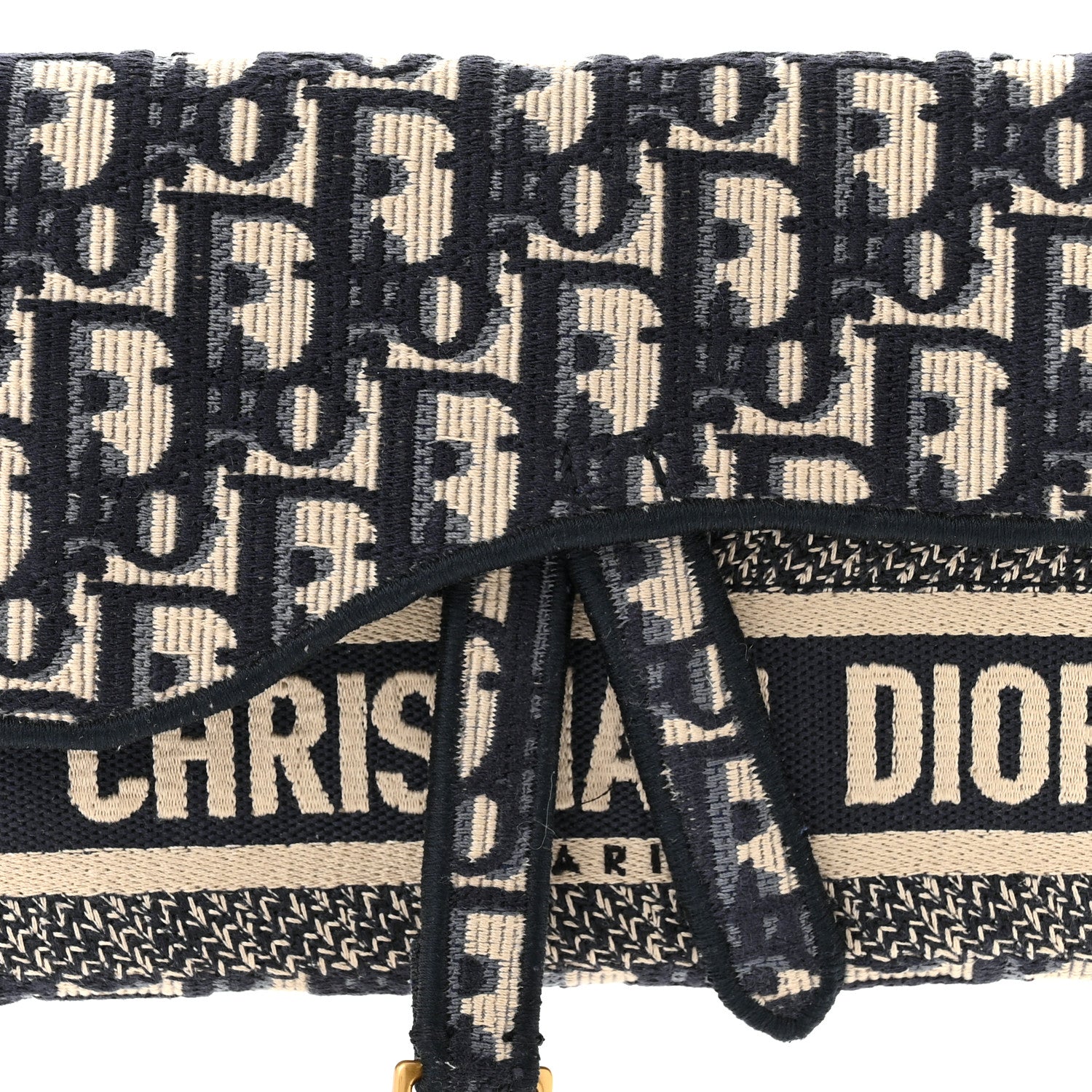 Christian Dior Oblique Slim Saddle Pouch Blue 8 of 10