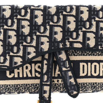 Christian Dior Oblique Slim Saddle Pouch Blue 8 of 10