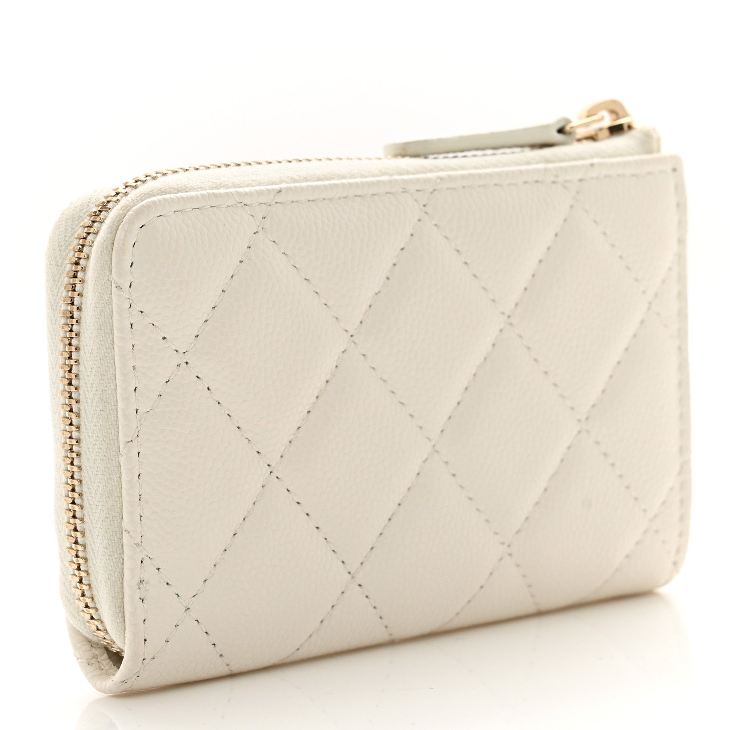 Chanel Caviar Quilted Zipped Key Holder Case White 3 of 8