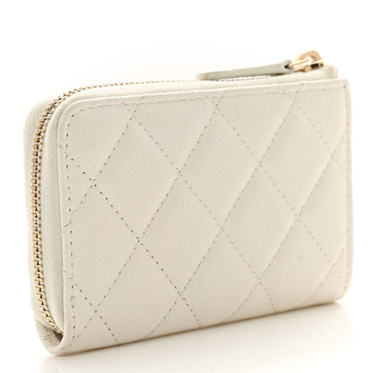 Chanel Caviar Quilted Zipped Key Holder Case White 3 of 8