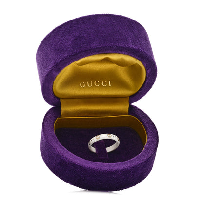 Gucci White Synthetic Corundum 18K Yellow Gold 4mm Interlocking G Icon Icon Ring 64 10.75 6 of 6