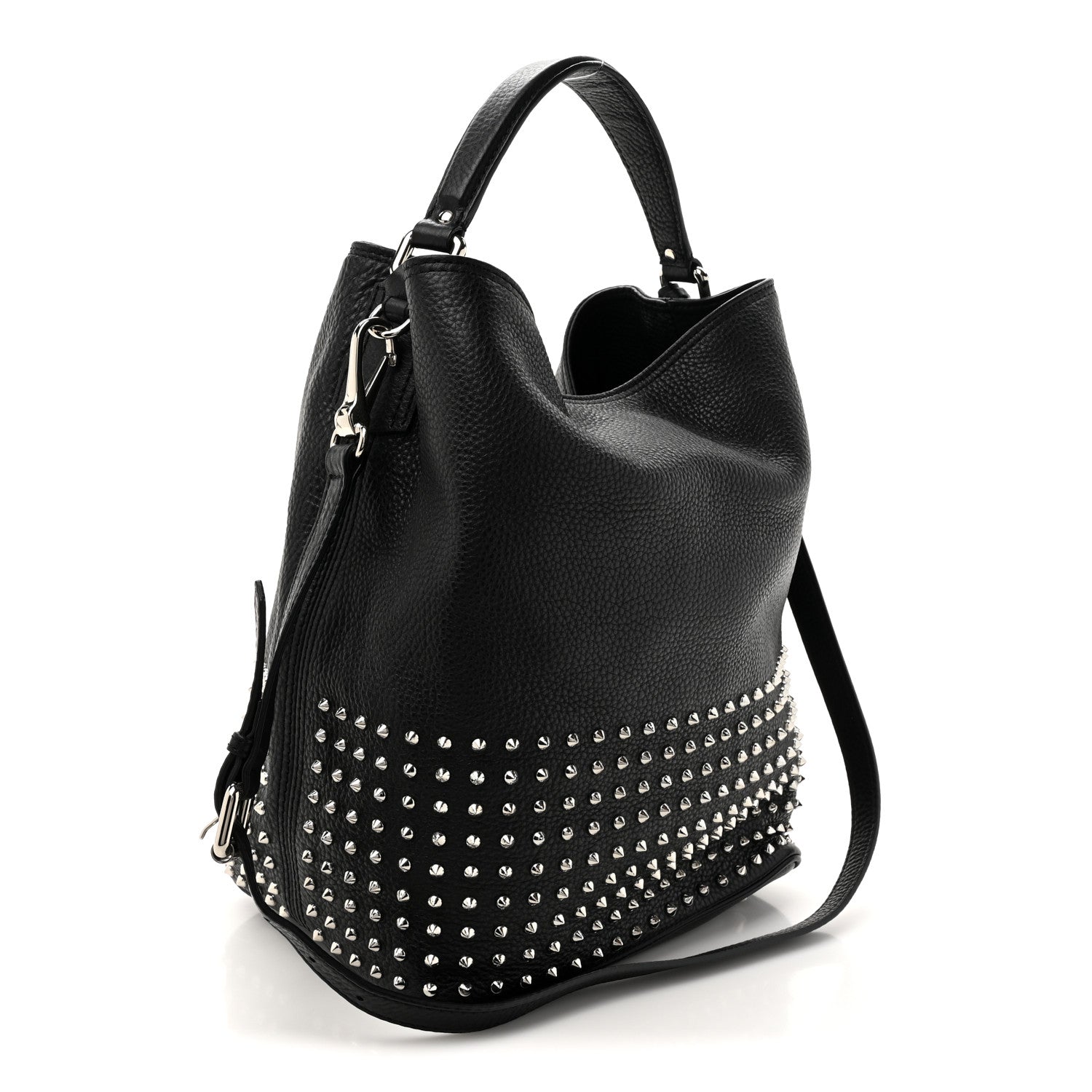 Burberry Calfskin Studded Medium Susanna Hobo Black 3 of 9