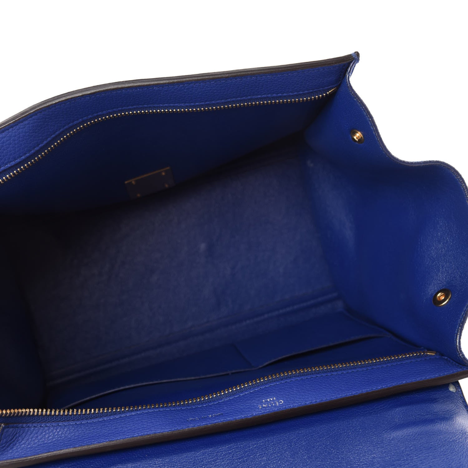 Celine Drummed Calfskin Suede Small Trapeze Indigo 5 of 12