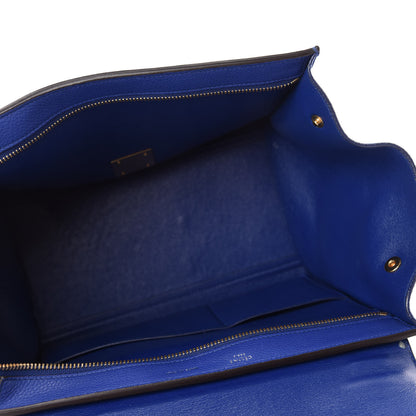 Celine Drummed Calfskin Suede Small Trapeze Indigo 5 of 12