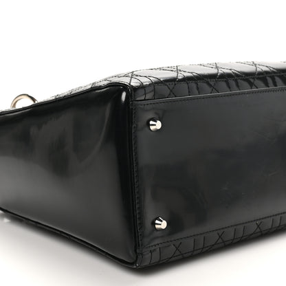 Christian Dior Patent Cannage Medium Lady Dior Black 9 of 11