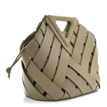 Bottega Veneta Calfskin The Point Weave Triangle Bag Taupe Grey 3 of 13