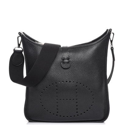 Hermes Taurillon Clemence Evelyne PM Black 1 of 7
