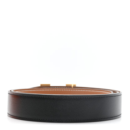 Hermes Box Togo H Belt 105 42 Black Gold 2 of 5