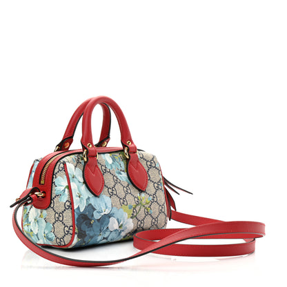 Gucci GG Supreme Monogram Blooms Mini Boston Navy Blue Hibiscus 3 of 11