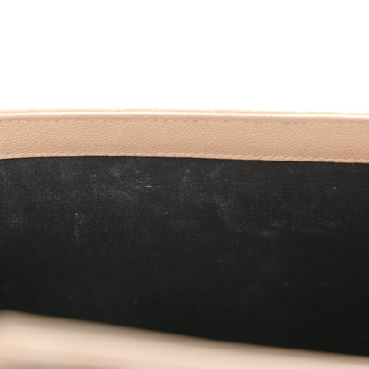 Saint Laurent Grain De Poudre Textured Mixed Matelasse Medium Triquilt Monogram Satchel Dark Beige 7 of 9