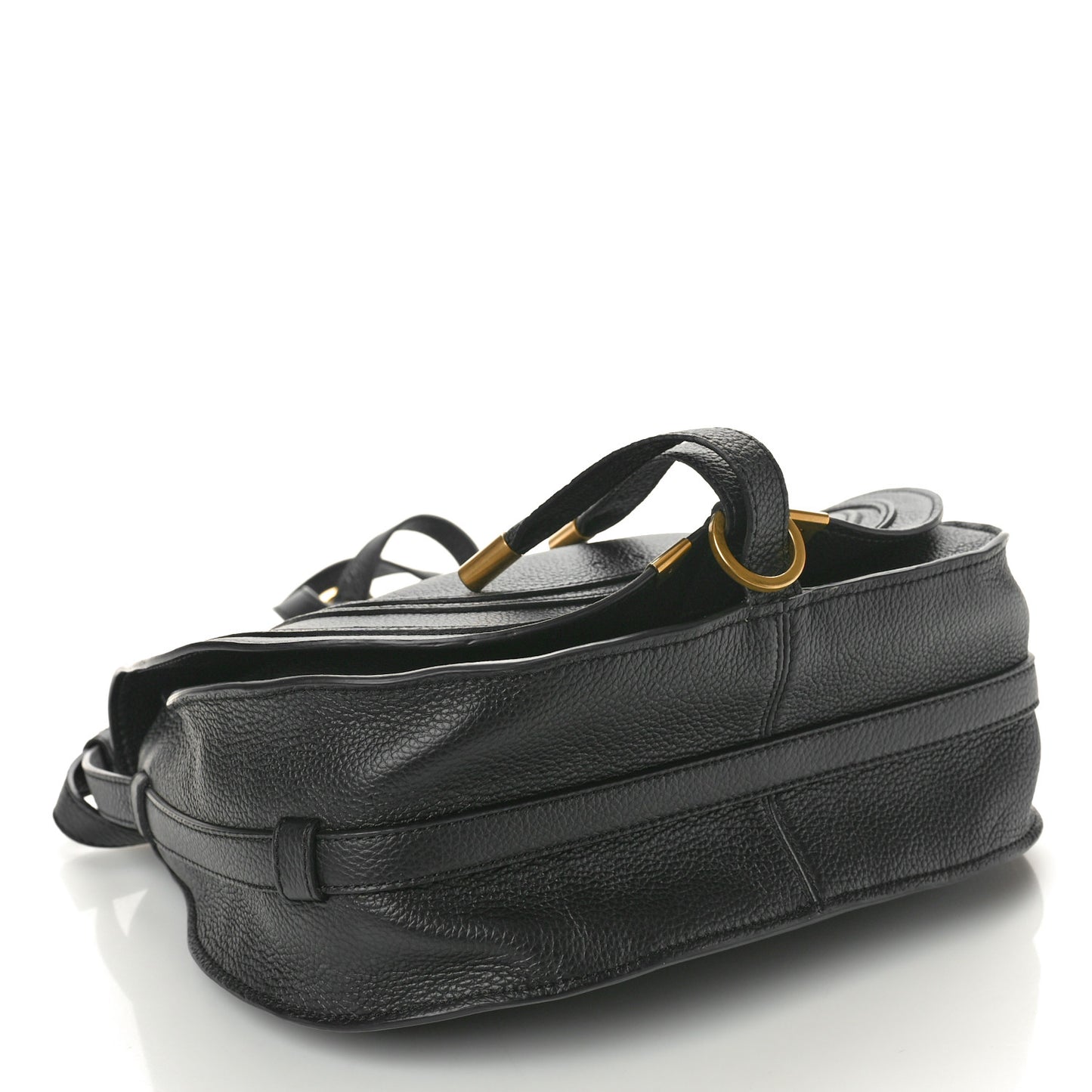Calfskin Medium Marcie Round Crossbody Bag Black