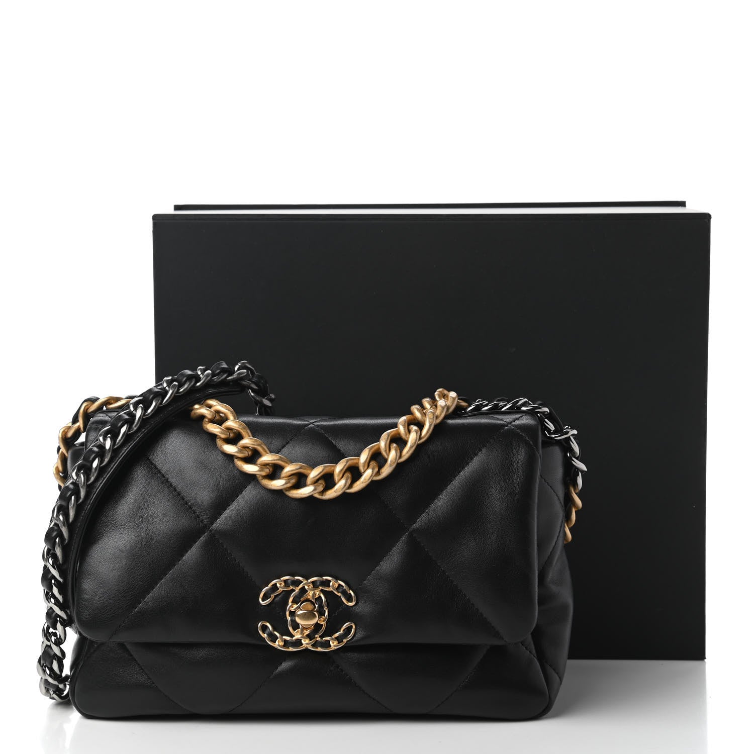 Chanel Lambskin Quilted Medium Chanel 19 Flap Black 11 of 11