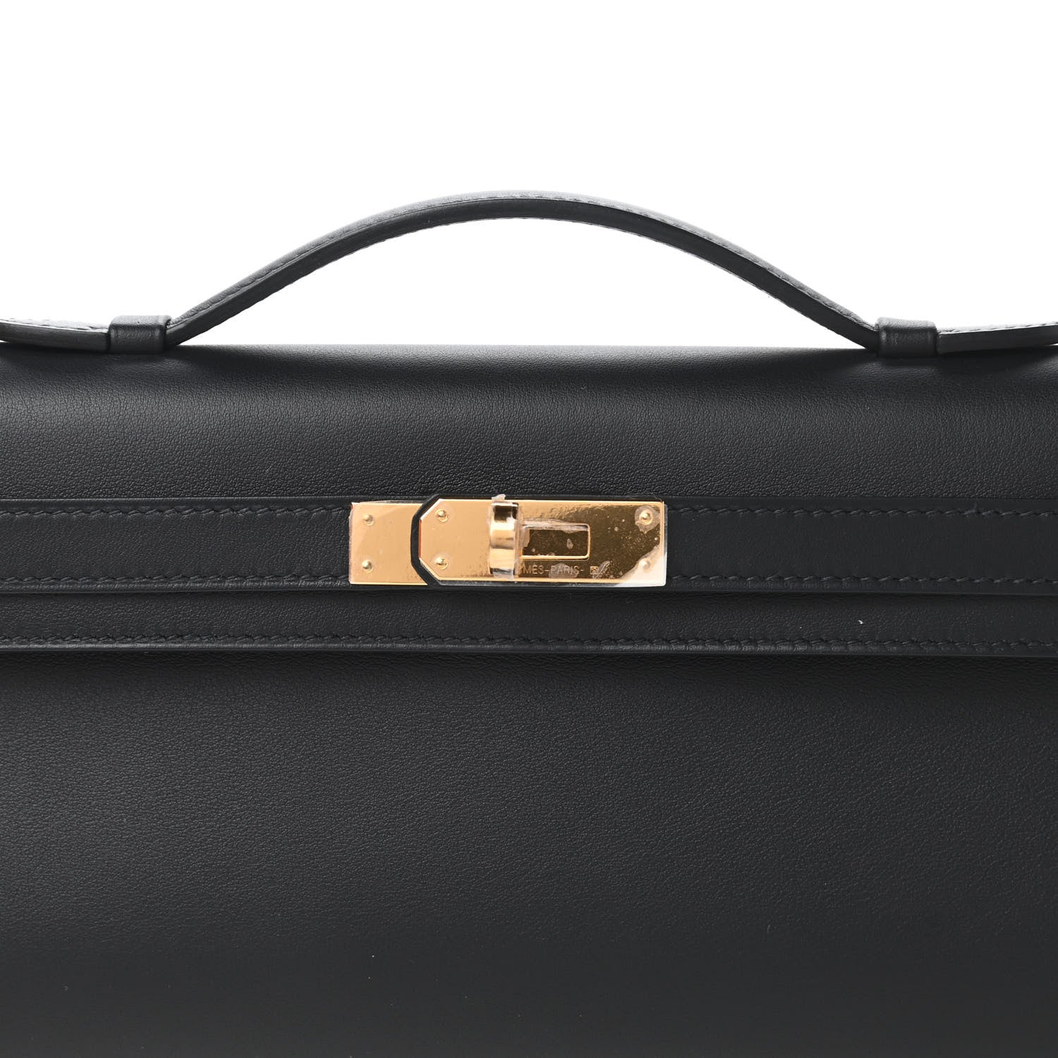 Hermes Swift Kelly Cut Clutch Pochette Black 10 of 11
