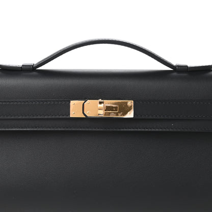 Hermes Swift Kelly Cut Clutch Pochette Black 10 of 11
