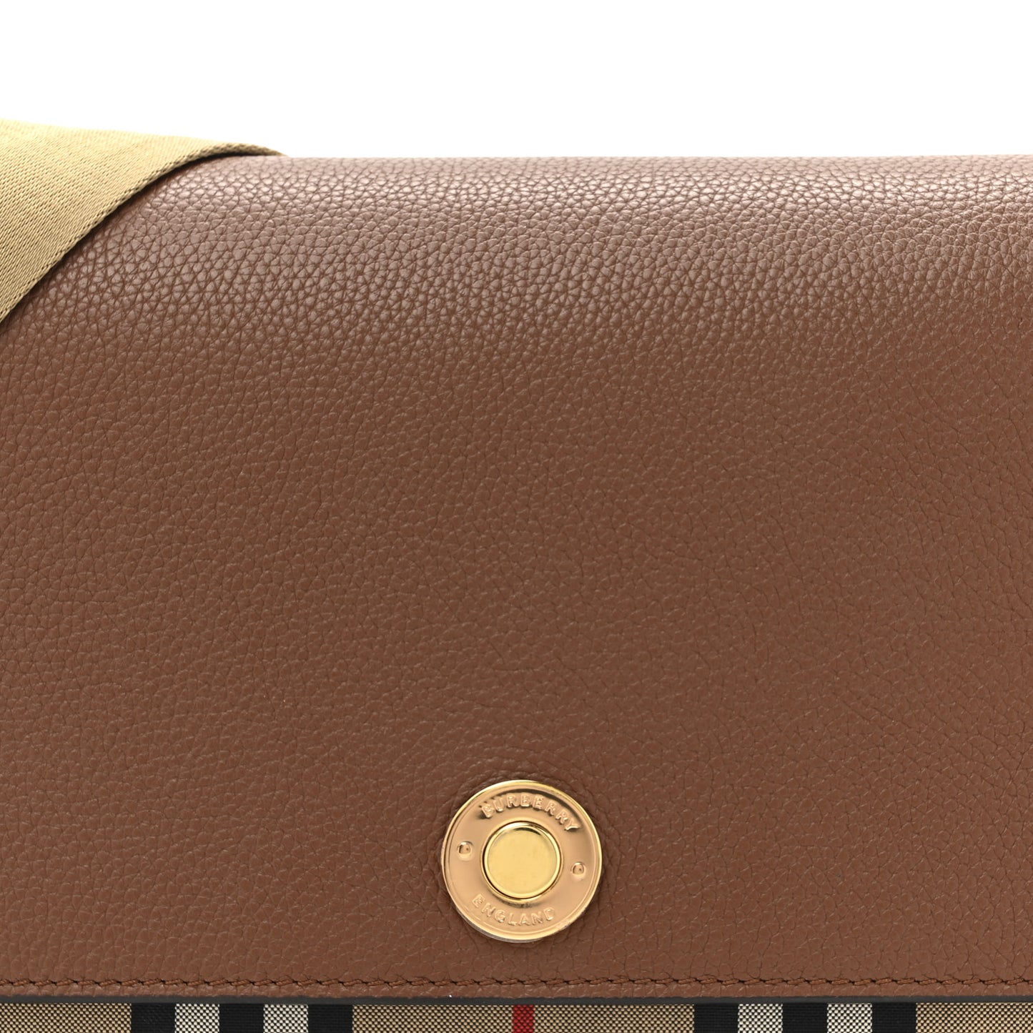 Calfskin Vintage Check Note Crossbody Bag Tan