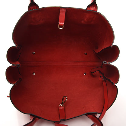 Lanvin Smooth Calfskin Small Fringe Shopper Tote Red 6 of 8