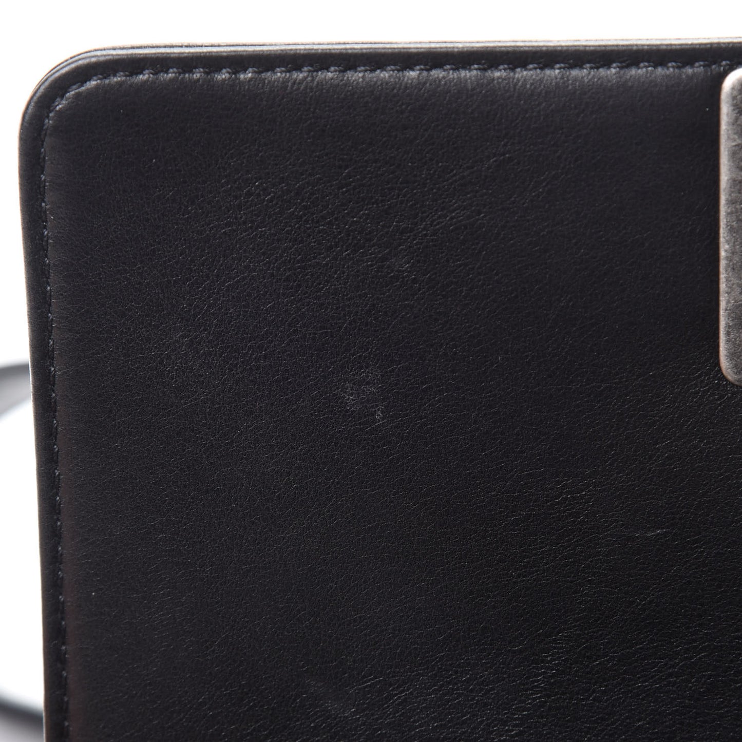 Calfskin Quilted Small Boy Flap Black