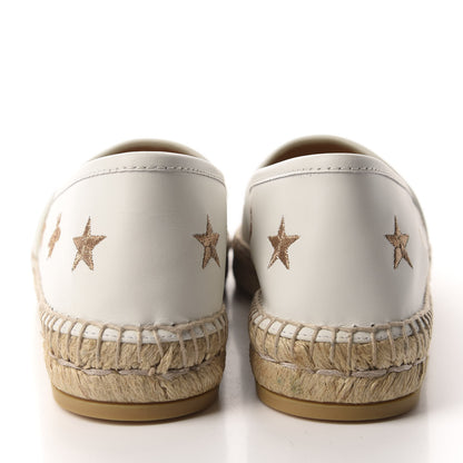 Gucci Calfskin Bee Star Embroidered Espadrilles 38 White 5 of 10