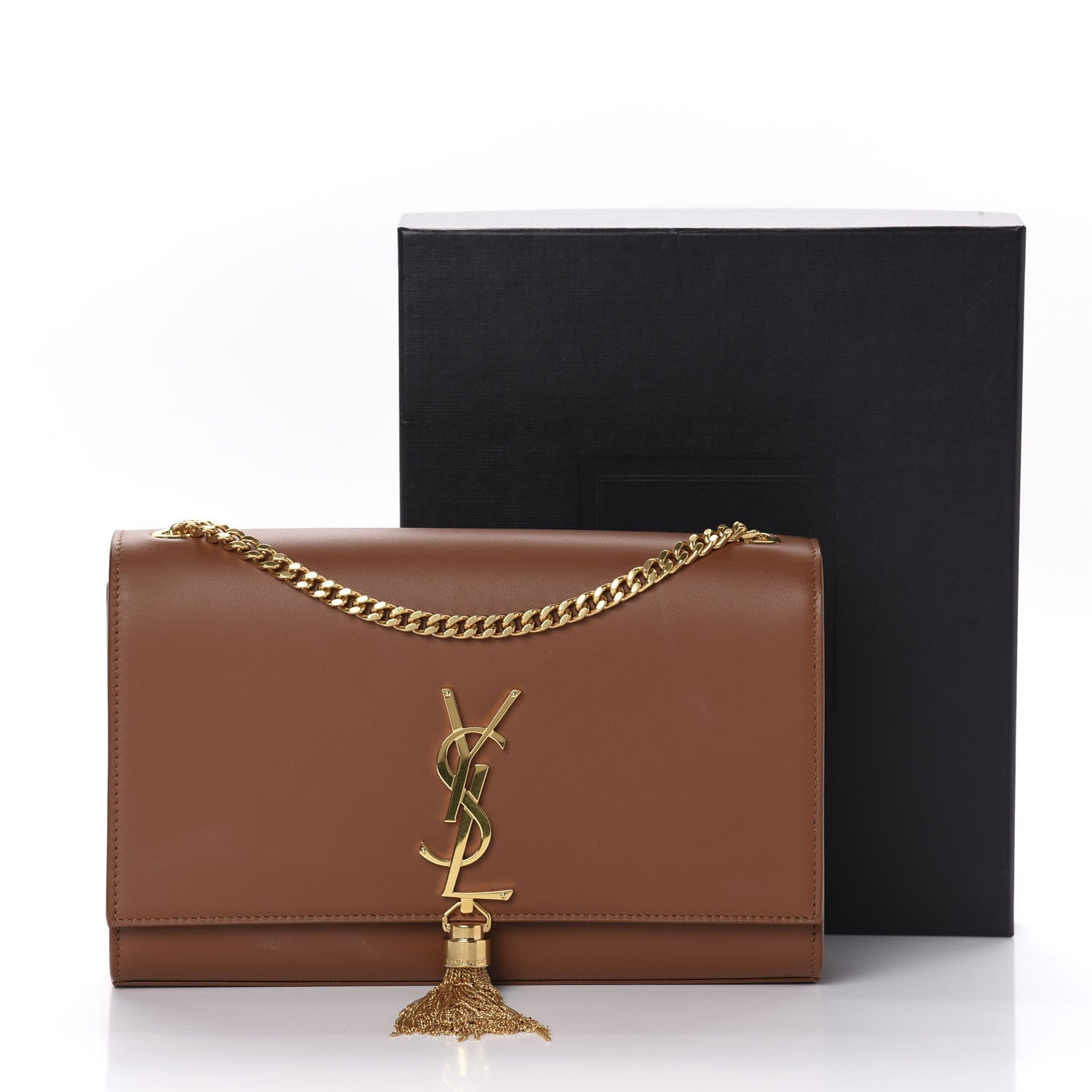 Saint Laurent Smooth Calfskin Medium Classic Monogram Kate Tassel Satchel Brick 13 of 13