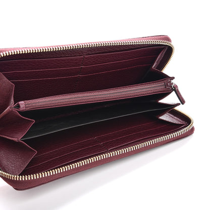 Gucci Pebbled Calfskin Bamboo Tassel Zip Around Wallet Burgundy 5 of 8