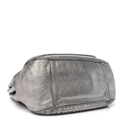 Chanel Metallic Deerskin Luxe Ligne Flap  Silver 4 of 12