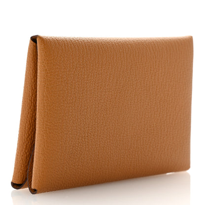 Hermes Chevre Mysore Calvi Duo Card Case Caramel 3 of 8