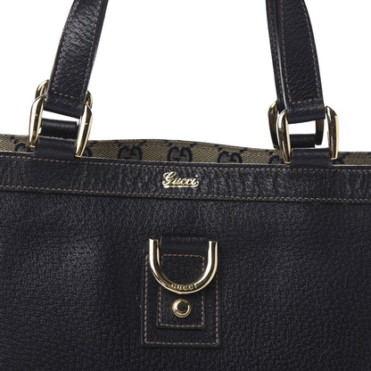 Gucci Calfskin Monogram Small Gold D Ring Tote Black 11 of 11