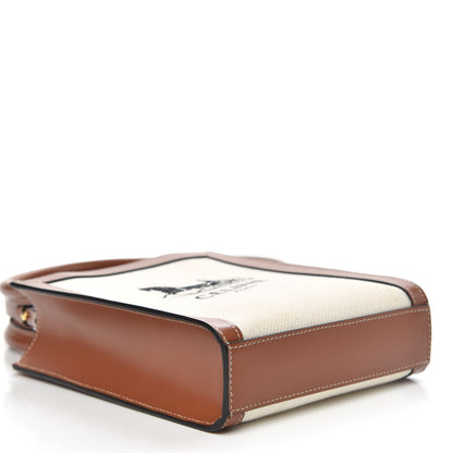 Celine Canvas Calfskin Sulky Print Mini Vertical Cabas Natural Tan 5 of 10
