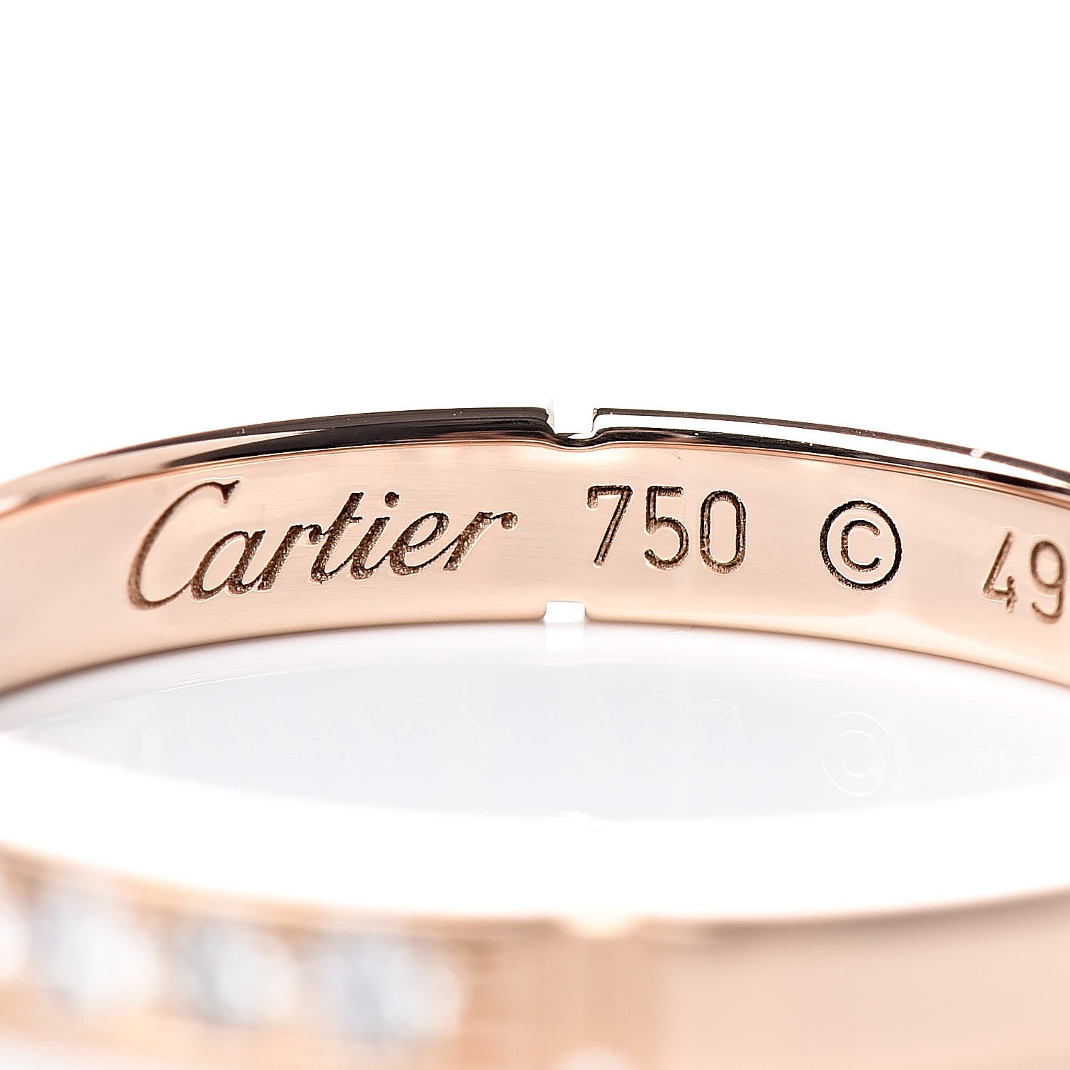 Cartier 18K Pink Gold Diamond Maillon Panthere Wedding Band Ring 49 5 4 of 5
