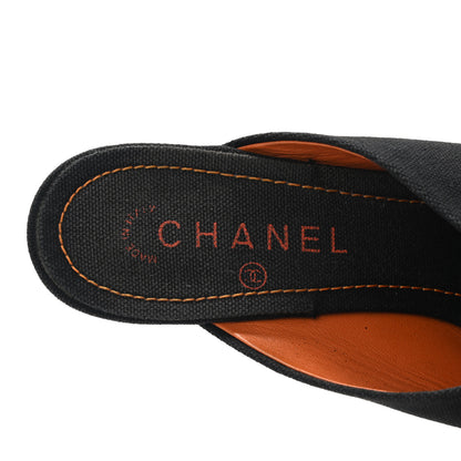 Chanel Denim CC Mules 39.5 Black 7 of 8