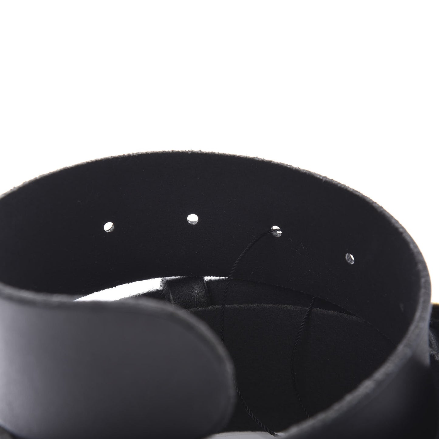 Calfskin Brass Feline Buckle Belt 80 32 Black