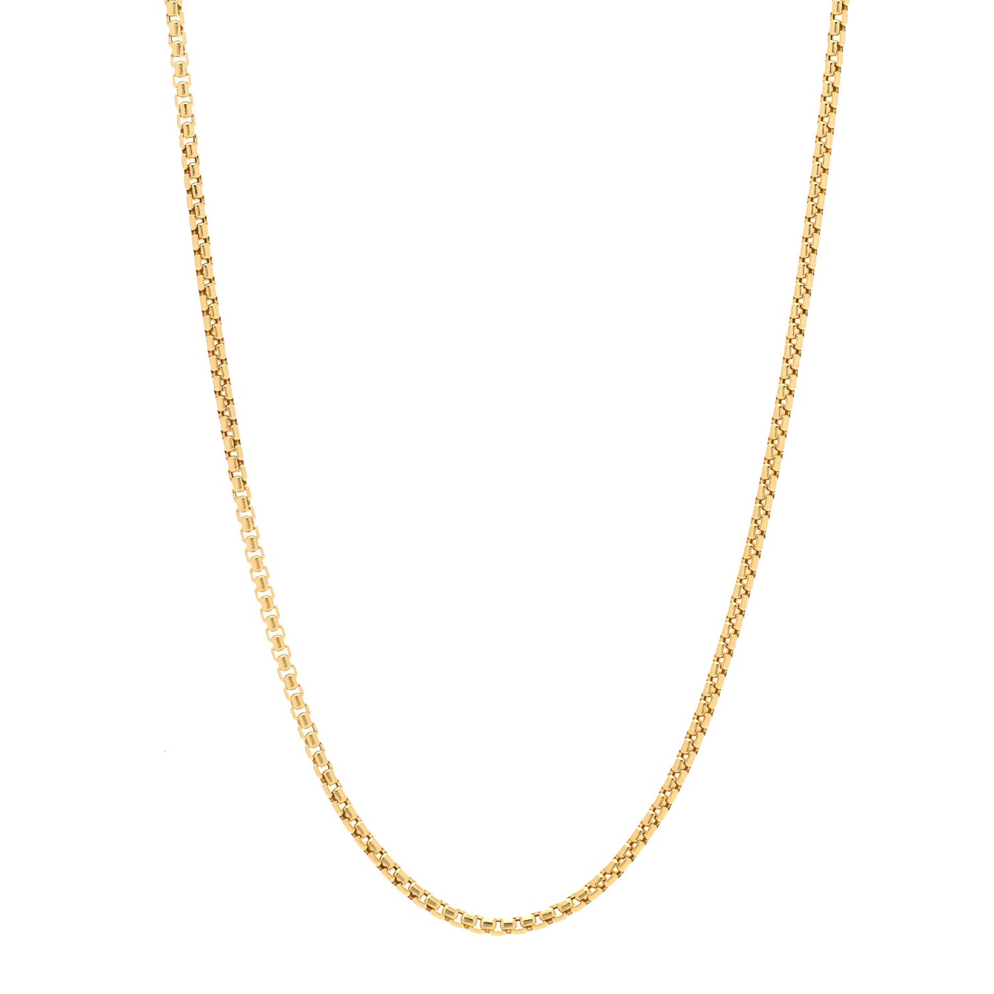 18K Yellow Gold 2.5mm Box Chain Necklace 20"