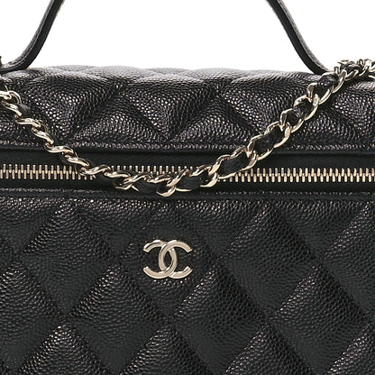Chanel Caviar Quilted Top Handle Slim Vanity With Chain Black 8 of 11