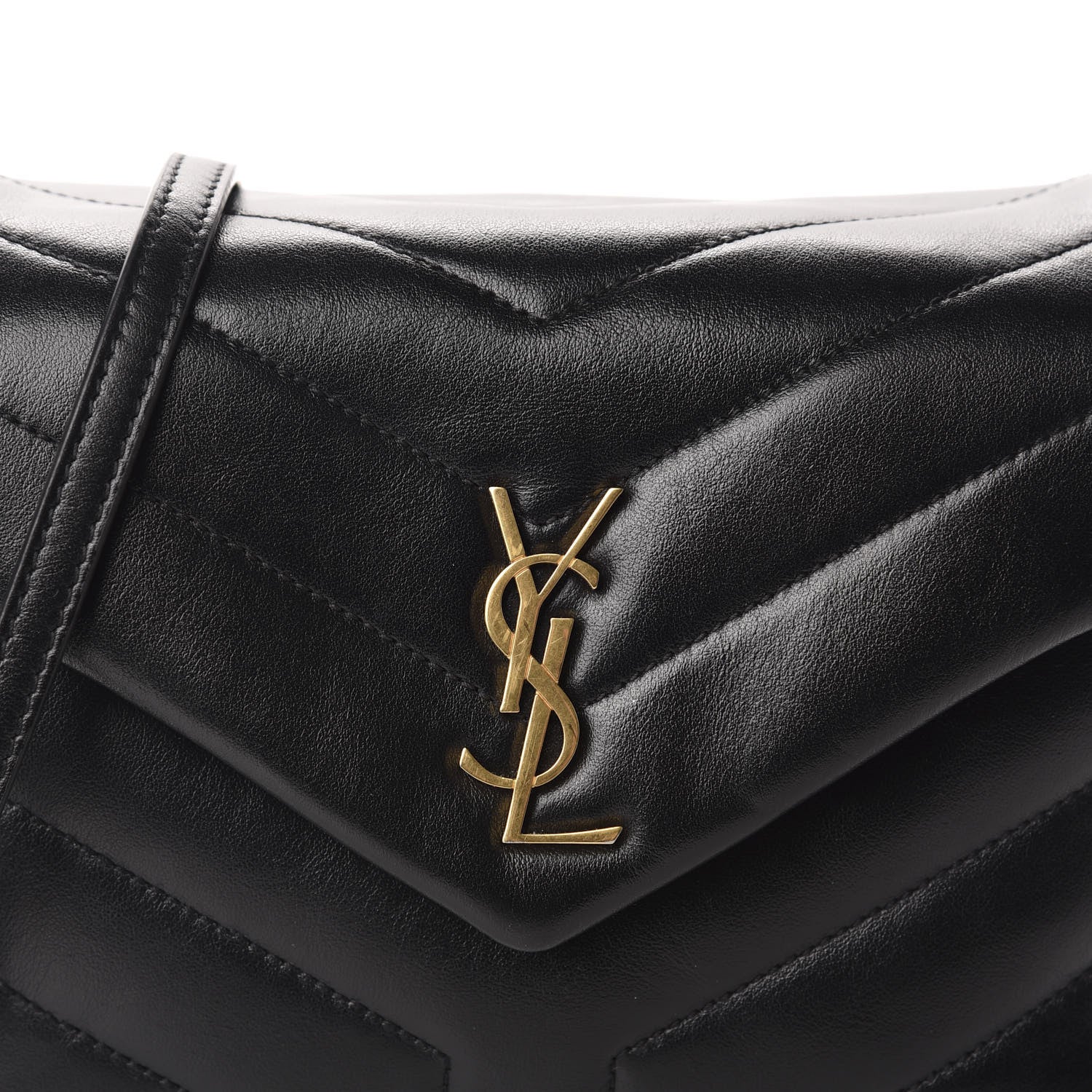 Saint Laurent Calfskin Y Quilted Monogram Toy Loulou Crossbody Bag Black 11 of 12