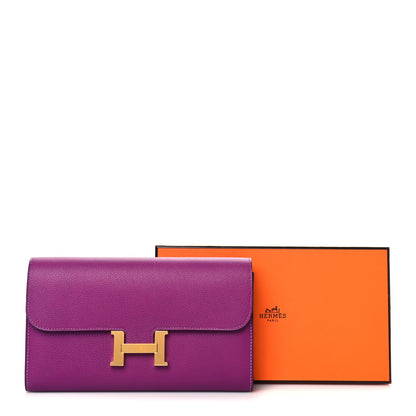 Hermes Evercolor Constance Long Wallet Anemone 10 of 10